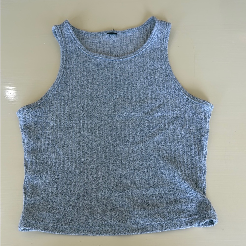 Gray Ribbed Women's Tank Top